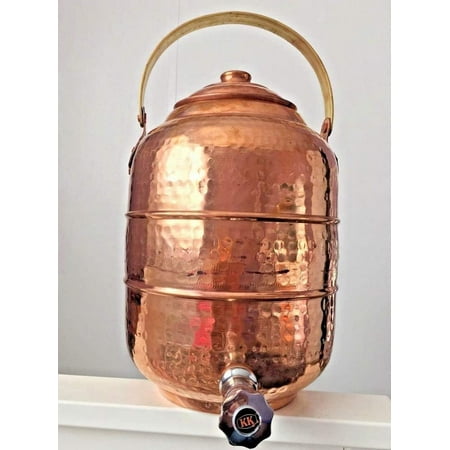 

Copper 3.6 gal Water Pot Dispenser Storage Tank with Tap Kitchen Benefi