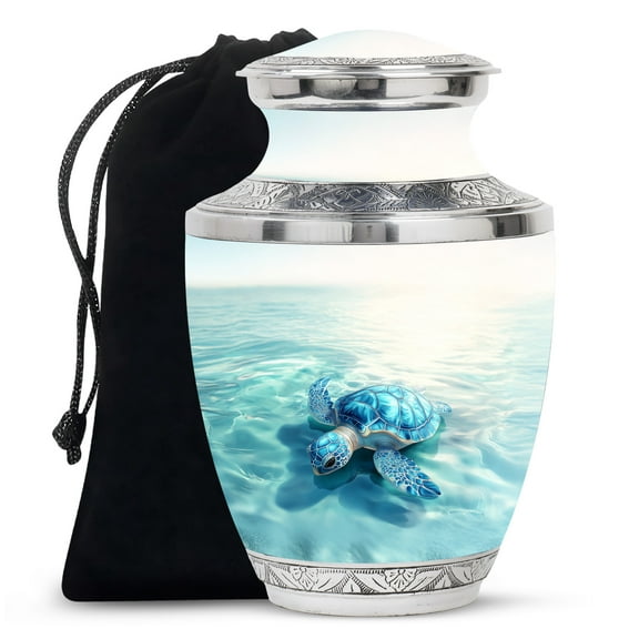 Turtle Urn, Cremation Urns for Burial, Urn for Ashes for Women, Urns for Human Ashes Adult man, Urn for Ashes Adult Male, Large Urns for Human Ashes (Size - 10inch)