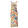 thumbnail image 4 of Mceream Jumpsuits for Women Summer Linen Casual Adjustable Strap Overalls Wide Leg Floral Print Baggy Sleeveless Spaghetti Strap Romper Jumpers with Pockets Trendy Beach Vacation Outfits Multicolor M, 4 of 5