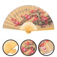 thumbnail image 4 of LOLIPPYY Large Oriental Folding Wall Fan with Beautiful Flower Pattern, Decorative Paper Craft Fan for Home Decor and Photo Background, 4 of 7