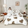 thumbnail image 4 of Homewish Teens Leopard Print Love Heart Bedding Comforter Set 2pcs,Cheetah Print Twin Comforter Sets Microfiber,Bling Crystal Breathable Bedding Set,Lightweight Room Decor,Reversible, 4 of 8
