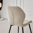 thumbnail image 5 of Boucle Dining Chairs Set of 4, Mid Century Modern Kitchen Chairs Comfortable Upholstered Armless Accent Dinning Room Chairs with Back and Metal Legs for Kitchen, Bedroom, Living Room, Beige, 5 of 9