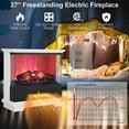 thumbnail image 6 of Costway 27'' Freestanding Electric Fireplace Heater w/ 3-Level Flame Thermostat White, 6 of 11