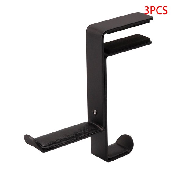 Xingzhi 3 Pieces Headset Hanger Earphone Headphone Stand Earphone Metal Hook Holder Table Clamp Desk Clip PU Leather Pad