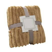 Btomtd 40"x60" Soft and Thick Double Layer Raschel Throw Blanket, Warm Blanket for Winter, Comfortable Couch Blanket and Plush Bed Blankets for Multiple Scenes, Khaki