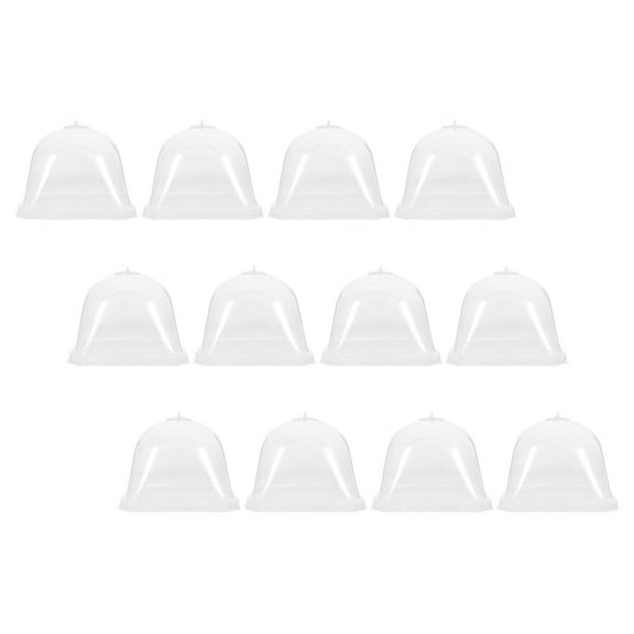 Hemoton 12pcs Plastic Plants Cloche Dome For Garden And Flower Pot Protection Clear Dome For Humidity Control And Greenhouse Covers