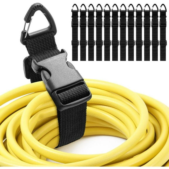 12 Pack 17 Inch Adjustable Extension Cord Holder Organizer with Triangle Clips Heavy Duty Storage Straps Extension Cord Hanger for Men Workshop and Garage Organization and Storage