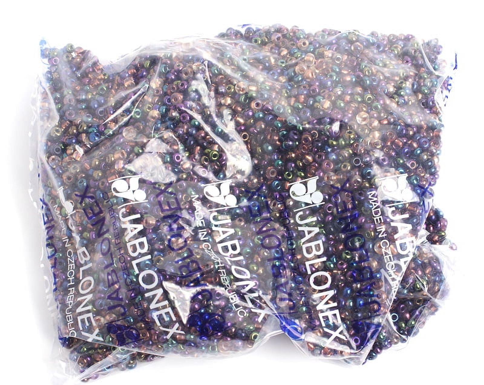 John Bead Czech Glass Seed Beads 6/0 (500g) Metallic Iridescent Multicolored Bead