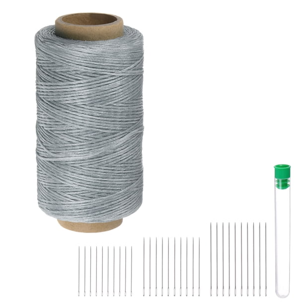 Hilo de Coser para Tapicería Uxcell 260m Poliéster con 30 Piezas de Agujas, Gris Claro
