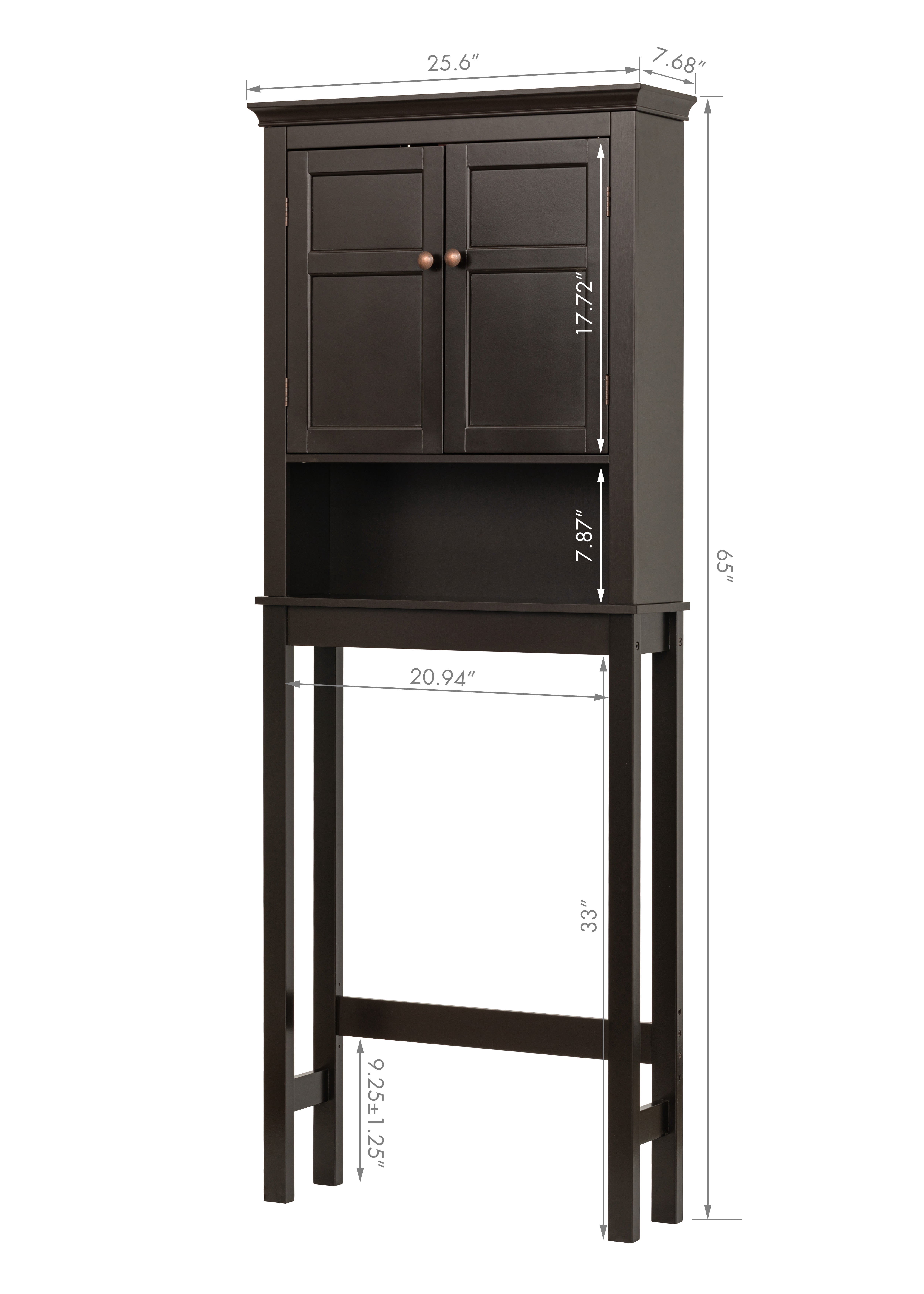 UTEX Bathroom Storage Over The Toilet, Bathroom Cabinet Organizer with Adjustable Shelves, Bathroom Space Saver for Bathroom, Espresso