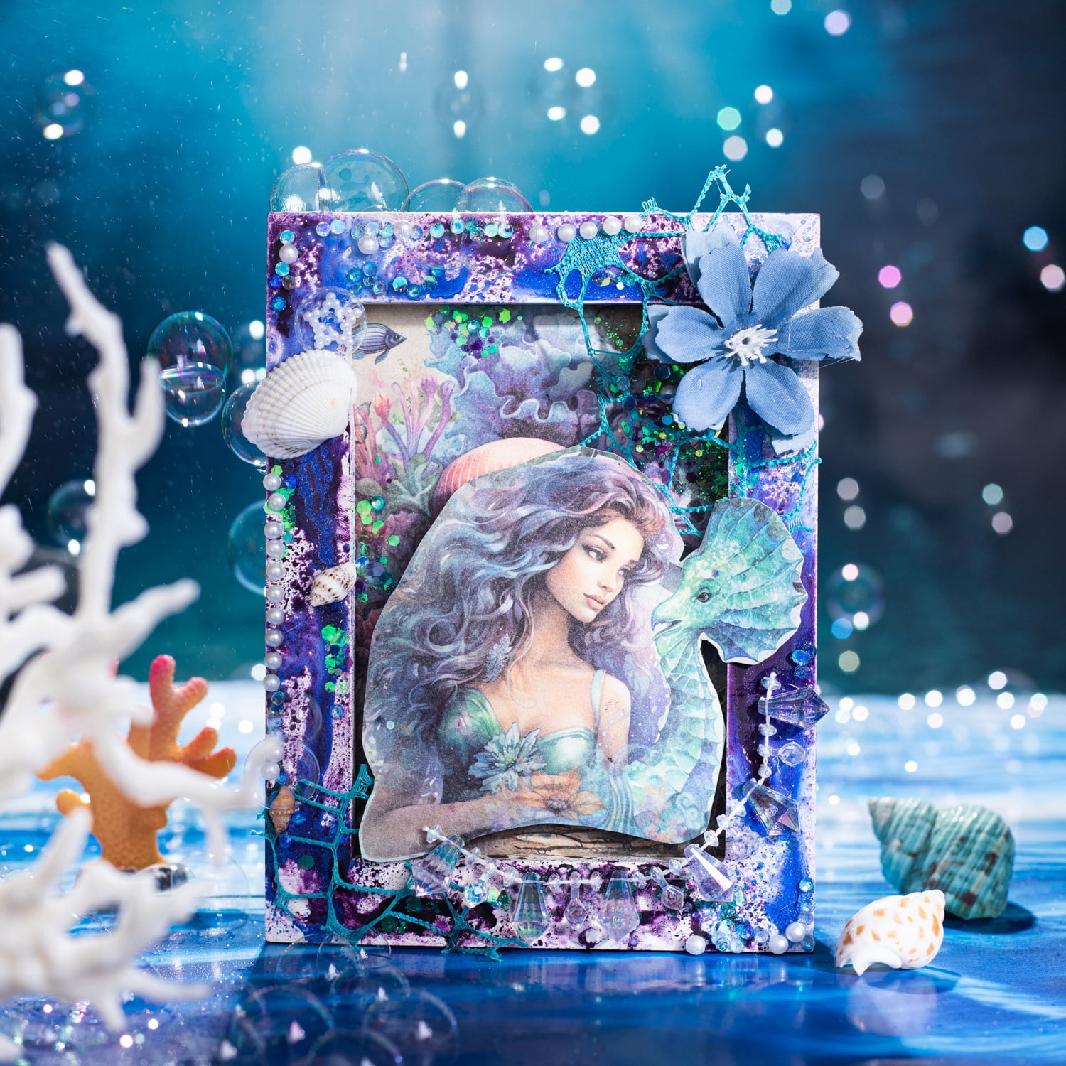 30 Sheets Enchanting Mermaid Theme Scrapbook Paper - Underwater Fantasy Series for DIY Journals and Crafts