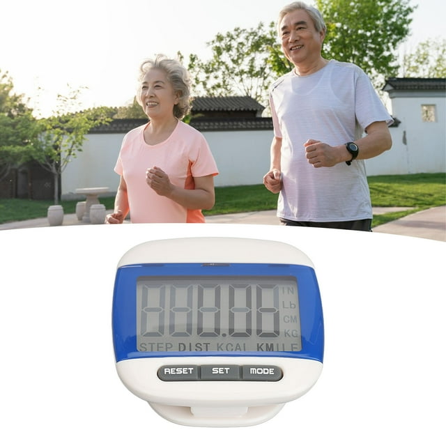 Contador De Distancia De Calorías, Multifunción, Pantalla LCD Grande, Podómetro Para Caminar, Ligero, Azul, Portátil Con Clip Para Entrenamiento Para Adultos