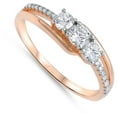 thumbnail image 4 of CHOOSE YOUR COLOR White CZ Wedding Ring .925 Sterling Silver Rose Gold-Tone Band Female Size 10, 4 of 4
