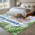 thumbnail image 4 of Summer Slippers Area Rugs 5'x7', Small Throw Rugs for Laundry Room Playroom, Tropical Botanical Palm Leaves Blue Plaid Indoor Outdoor Rug Non-Slip Low Pile Carpet Runner Reversible Floor Mats, 4 of 8