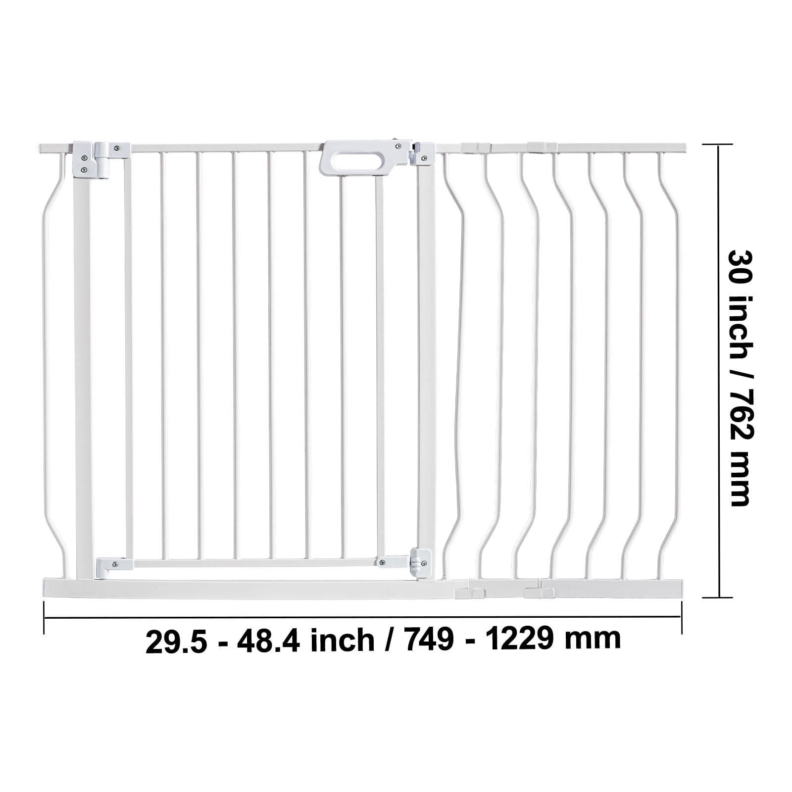KFFKFF Baby Gate Safety Stair Gate Dog Barrier Doorway 29.5"-48.4" Wide 30" Tall