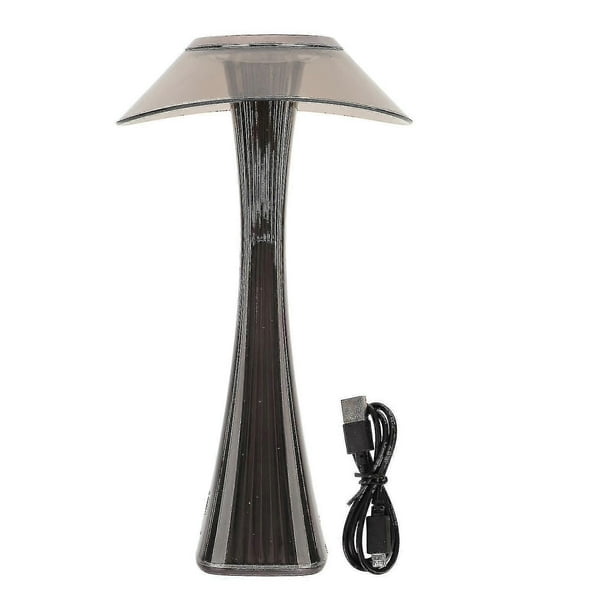 LED Table Lamp with 3 Lighting Modes - Smoky Grey, USB Charging, Touch Sensor