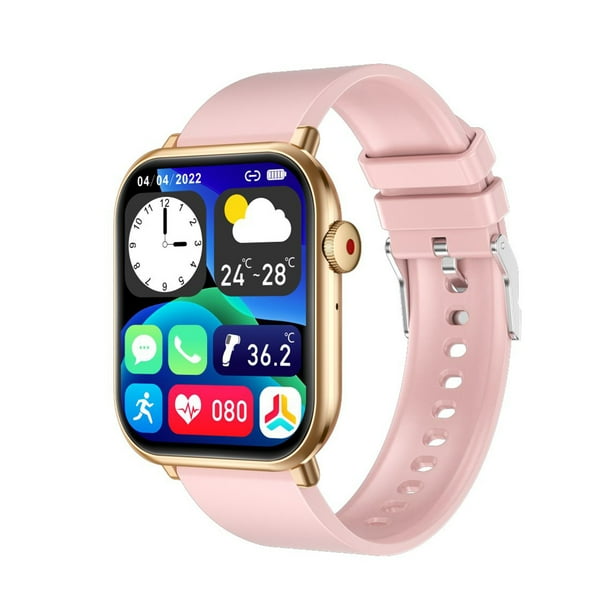 Bearachild Relojes inteligentes para mujer con batería de larga duración y notificaciones. Relojes inteligentes para hombre. Relojes inteligentes rosa