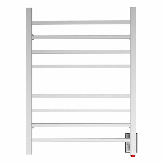 Heated Towel Warmer, Rack, Wall-Mounted Hardwired/Plug-in Brushed Nickel Finish