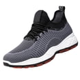 thumbnail image 4 of XIMIN Men's Fashion Mesh Slip On Breathable Flying Woven Sneakers Casual Breathable Shoes Wide Lightweight Gym Workout Walking Sneaker (10, Grey), 4 of 5