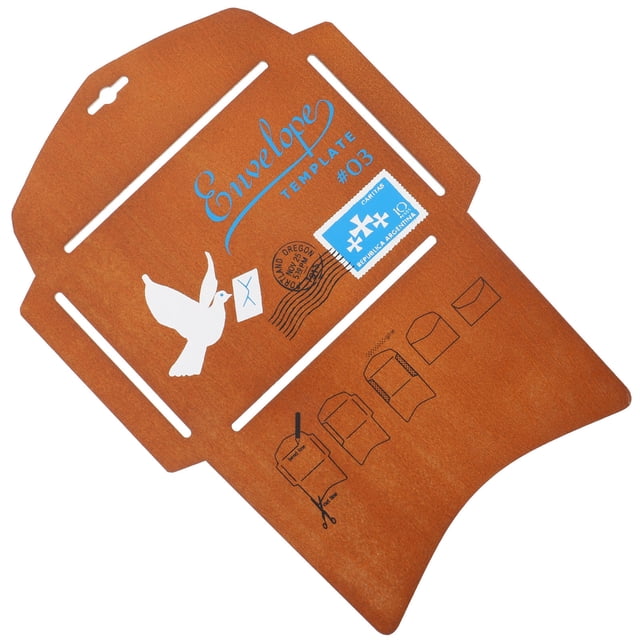 IFANLANDOR 1Set Wooden Envelope Making Template Diy Tool for Letter Writing and Greeting Card Design Brown Rustic Style