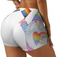 thumbnail image 2 of Fotbe LGBT Gnomes Seamless Shorts, Womens Workout Shorts High Waist Stretch Booty Short for Gym/Yoga/Running/Biking-Small, 2 of 9