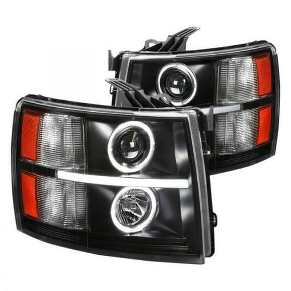 Spec D Tuning 2LHP-SIV07JM-V2-RS LED Bar Projector Head Lights for 2007-2013 Chevy Silverado - Black