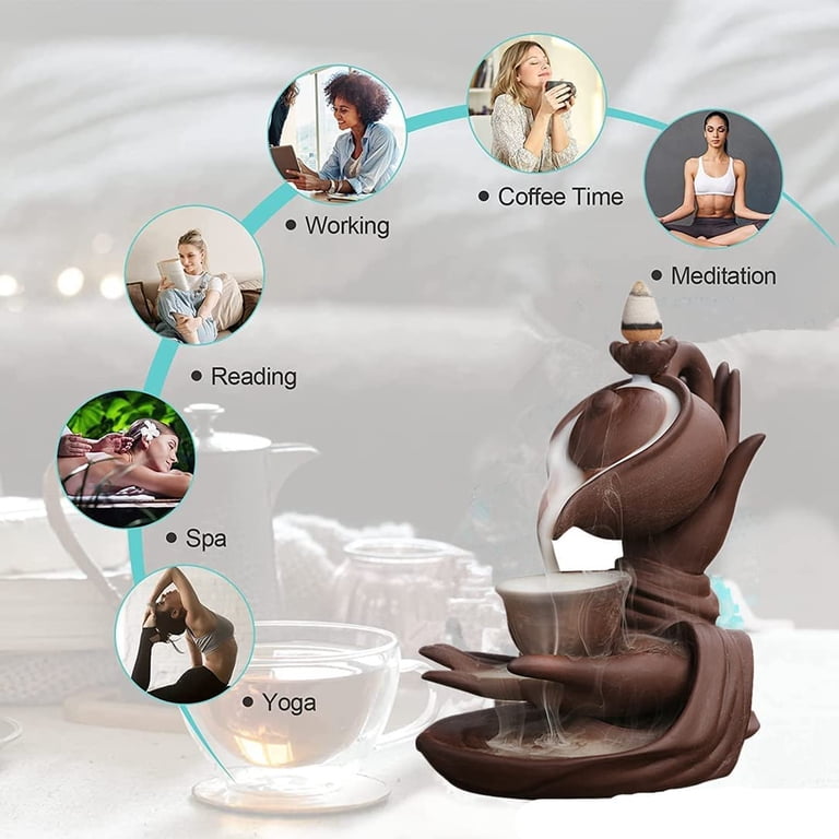 Backflow Ceramic Incense Burner, Indoor Smoke Waterfall, Creative