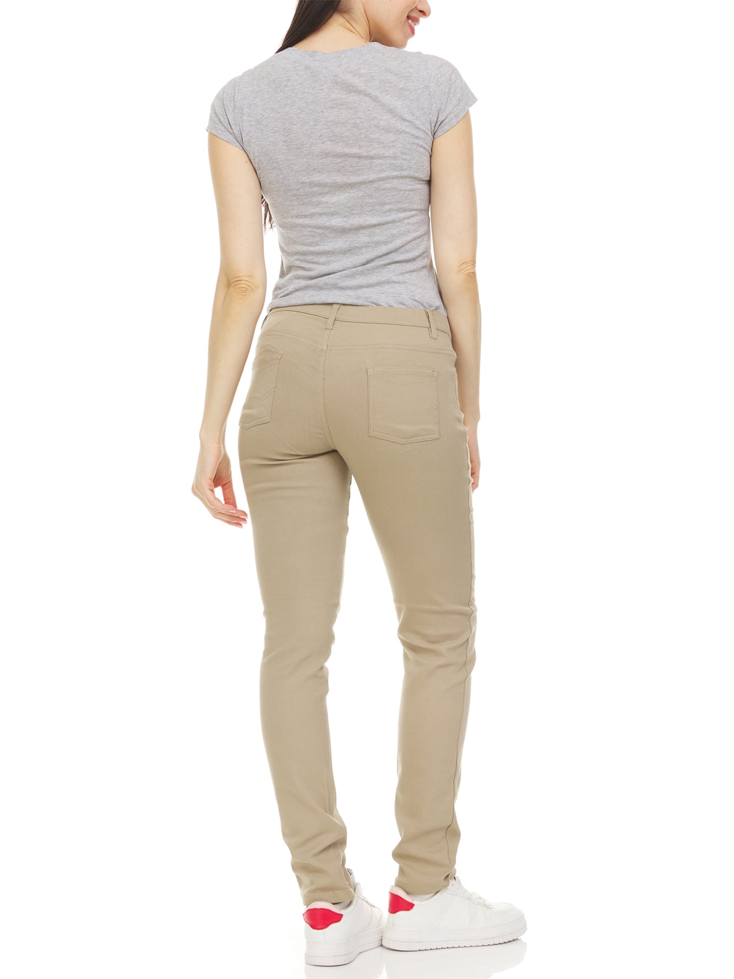 Women's Super Stretchy Skinny 5-Pocket Uniform Soft Chino Pants -  Walmart.com