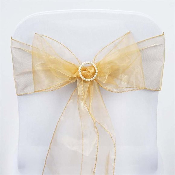 Reliable Efavormart 25pc x Wholesale Sheer Organza Chair Sashes Tie Bows for Chairs -Catering ation - Gold Gold - Suitable for a Variety of pipe connection tasks