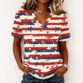 thumbnail image 2 of Dweltoz 250th Anniversary Tshirts for Women 1776-2026 4th July Patriotic Shirt V-Neck Short-Sleeved American Flag Red White and Blue 250th Birthday Clothes,Watermelon Red 2XL, 2 of 5