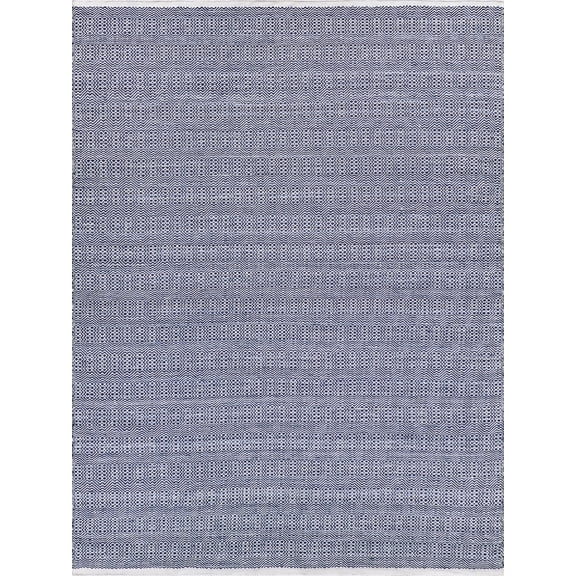 Exquisite Rugs Echo Indoor/Outdoor Handmade Flatweave P.E.T. Yarn Ivory/Blue Area Rug