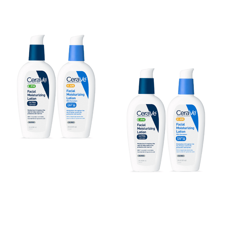 CeraVe PM and AM SPF 30 Facial Moisturizer Value Pack, 3oz each 2 Pack