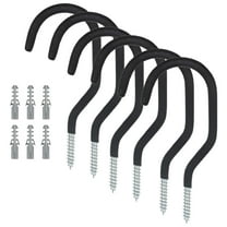 HOMEMAXS  6 Pcs Hanging Hooks Heavy Duty Bike Hangers for Garage Ceiling Rack Black