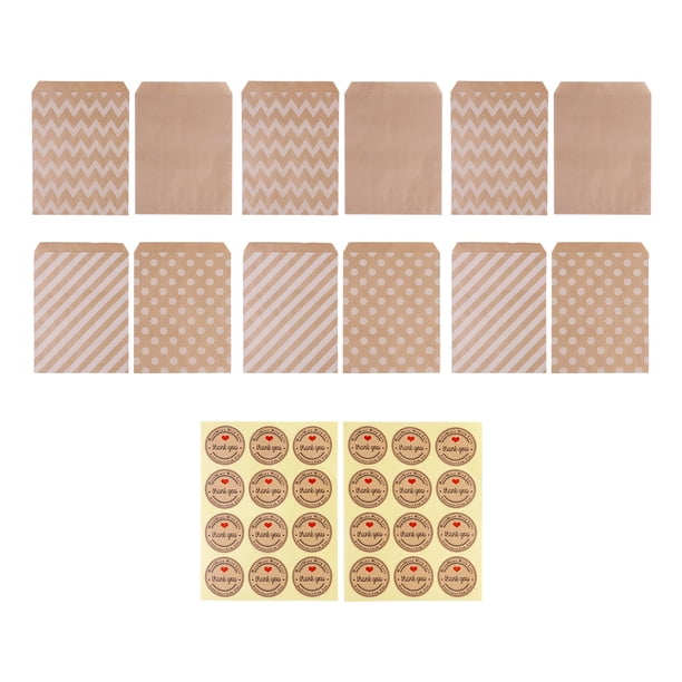 48 bolsas de papel prácticas para dulces, alimentos y pan casero.