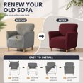 thumbnail image 3 of SHANNA Banquet Armchair Slipcovers, Knitted Jacquard Sofa Chair Covers with Arms for Living Room, NonSlip Dog Pet Friendly Furniture Protector, Jacquard - Burgundy, 3 of 10
