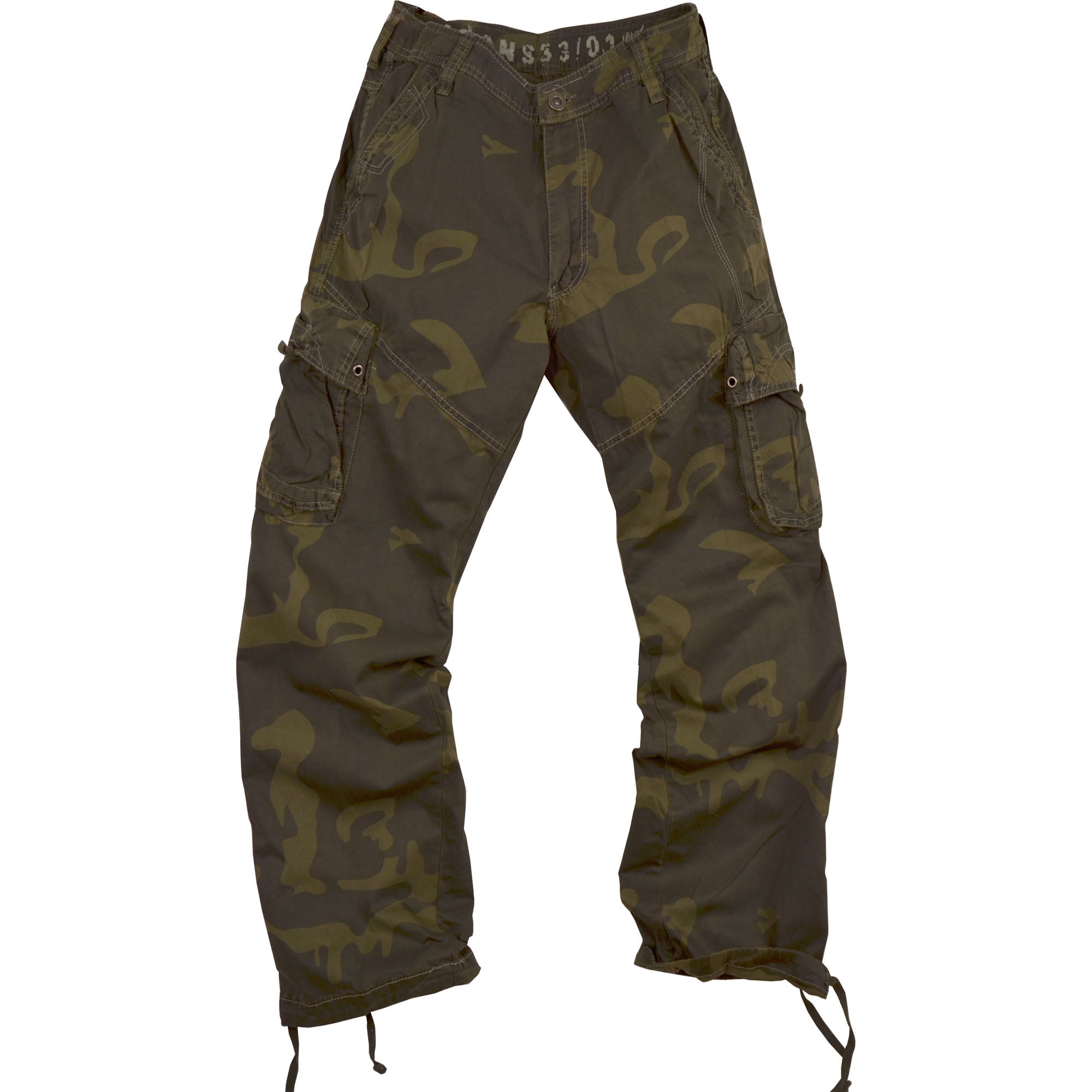 Men's MilitaryStyle Cargo Camo Olive Color Pants 28C138x32