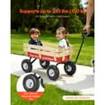 thumbnail image 2 of KFFKFF Pull-Along Wagon for Kids, 39 inch Toddler Wagons with Wooden Panels & Handle, Supports up to 330 lbs, Red, 2 of 9