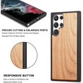 thumbnail image 4 of Solid Wood Case for Samsung Galaxy S22 Ultra, Luxurious Natural Wood Slim Case with Drop Tested Shockproof Bumper and Camera Lens Protection Cover for Samsung Galaxy S22 Ultra, MW Cherry, 4 of 16