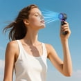 thumbnail image 4 of Weloille High Speed Cooling Handheld Fan 1 Piece, Digital Display Portable Rechargeable Fan, 3 Speed Settings Fast Cooling Personal Fan, for Outdoor Travel, Commute, Summer Outdoor Activities, 4 of 5
