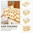 thumbnail image 2 of Yayeee Collapsible Cube Storage Bin with Lid Fabric Closet Decorative Basket with Handles, Orange Checkered Pattern, 2 of 7