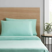 Mainstays Jersey Cotton Poly Sheet Set, Classic Mint, Queen, 4 Pieces