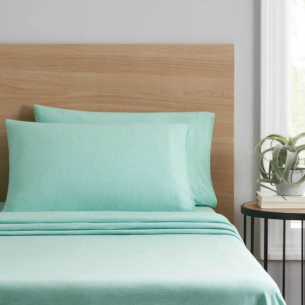Mainstays Extra Soft Melange Dyed Jersey Bedding Sheet Set, 150 GSM Knitted, Classic Bed Queen