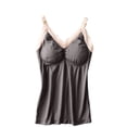 thumbnail image 3 of Hilenly Womens Nursing Tank Tops Built in Bra for Breastfeeding Maternity V Neck Lace Camisole Brasieres, 3 of 7