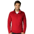 thumbnail image 1 of BlueGeneration Mens Wicking Solid 1/4 Zip Ls Pullover - Red 2 Extra Large Solid, 1 of 1