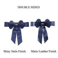 thumbnail image 5 of BalsaCircle 5 Navy Blue Reversible Satin Faux Leather Bow Tie Chair Sashes Buckles Party, 5 of 8