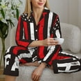 thumbnail image 6 of Honeii USA Flag Cross print Women's Pajama Sets Long Sleeve Button Down Sleepwear Nightwear Soft Pjs Lounge Sets-Small, 6 of 7