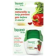 3 Pack - BEANO TO GO Gas Prevention Tablets 12 Count Travel Pack Each