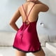 thumbnail image 3 of Gibobby Camisón de satén de seda para mujer Día de San Valentín Camisón sexy con tirantes para mujer(Rojo,M), 3 of 5