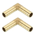 thumbnail image 1 of Conector de Codo en Ángulo Recto de Latón de 2 Paquetes, Conector de Manguera de Latón de 3/8" ID para Conectar Agua, Combustible, Aire, Mangueras de Aceite, 1 of 7