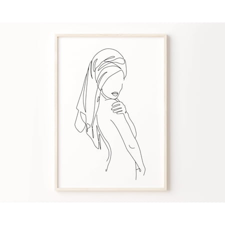 POSTER Minimalist Bathroom Wall Art, Female Body Line Drawing Print, Nude Woman One Line Art, Naked Woman Poster, Simple Home Wall Decor-UNFRAMED